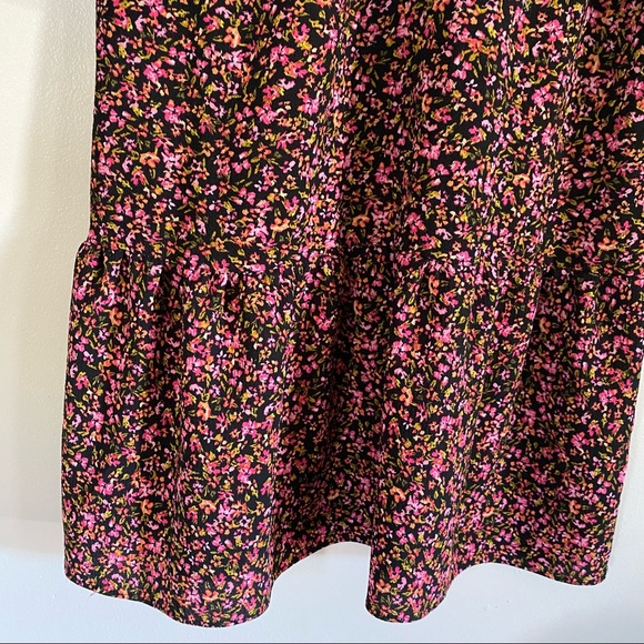 Divided H&M Black/Pink Floral Print Short Dress Women Size XS - Picture 5 of 12